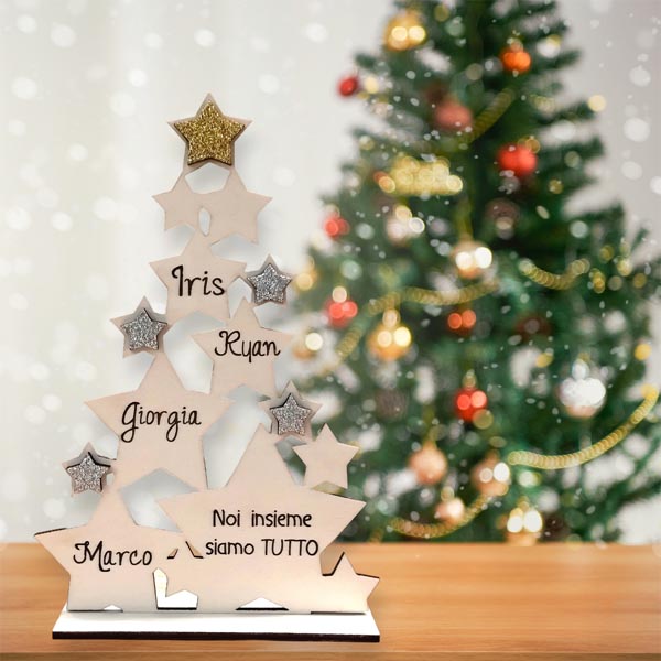Albero Stelle di Natale personalizzato con nomi