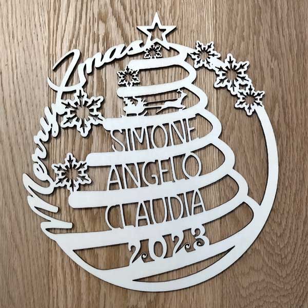 Fuori Porta Natale "maxi" in legno personalizzato con nomi
