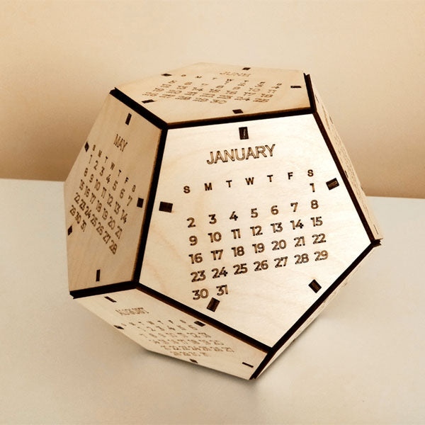 calendario dodecaedro legno 2022