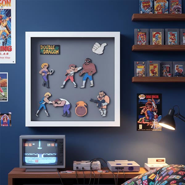 Double Dragon Quadro in legno artigianale