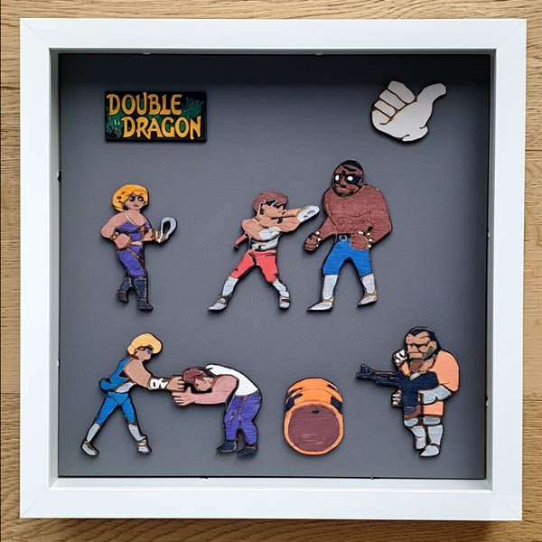 Double Dragon quadro in legno retrogame