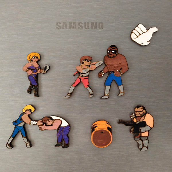 Double Dragon magneti in legno retrogame