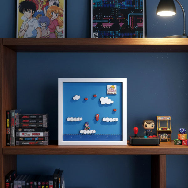 Wonder Boy Quadro Cornice Diorama Pixel Art in legno