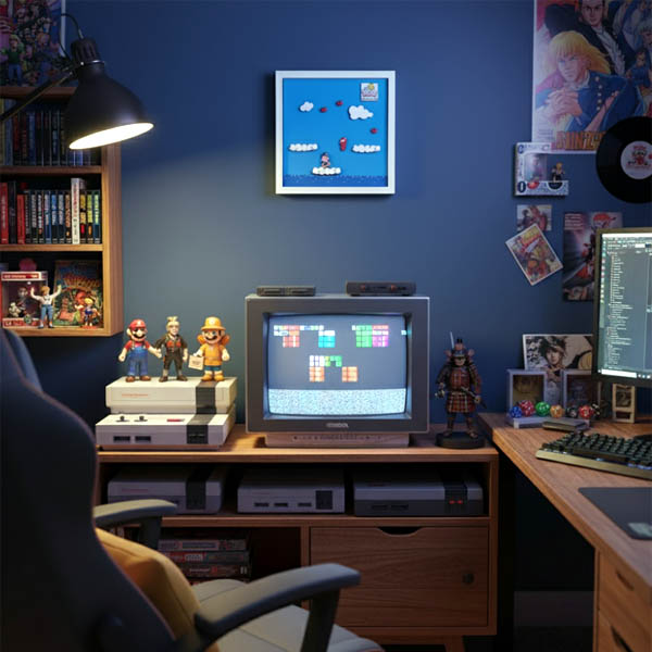 Wonder Boy Quadro Cornice Diorama Pixel Art in legno