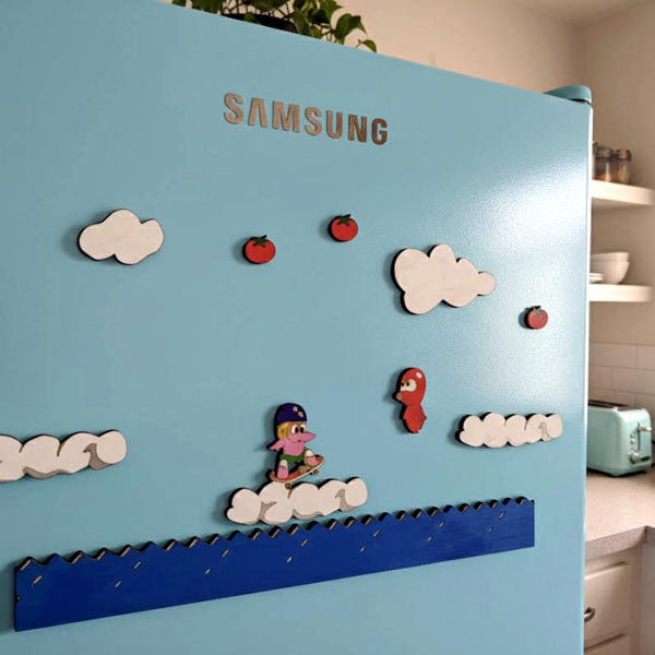 Set magneti in legno retrogame Wonder Boy