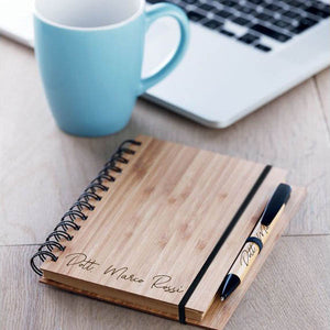 Kit agenda e penna in legno personalizzati regalo aziendale