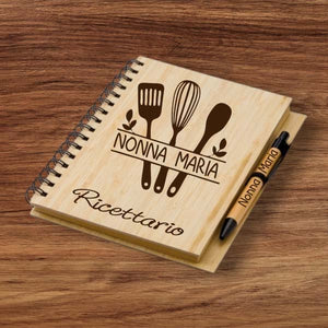 Agenda e penna in legno personalizzati idea regalo originale