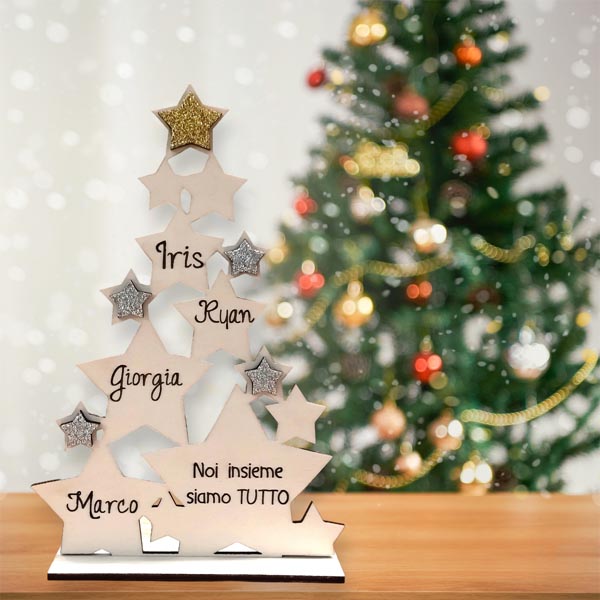 Targa personalizzata per albero di Natale con nome di famiglia, regalo di Natale, decorazioni natalizie moderne in fattoria, cartello natalizio, decorazione da parete su tela per la famiglia - Italia Targa personalizzata per albero di Natale con nome di famiglia, regalo di Natale, decorazioni natalizie moderne in fattoria, cartello natalizio, decorazione da parete su tela per la famiglia - Italia