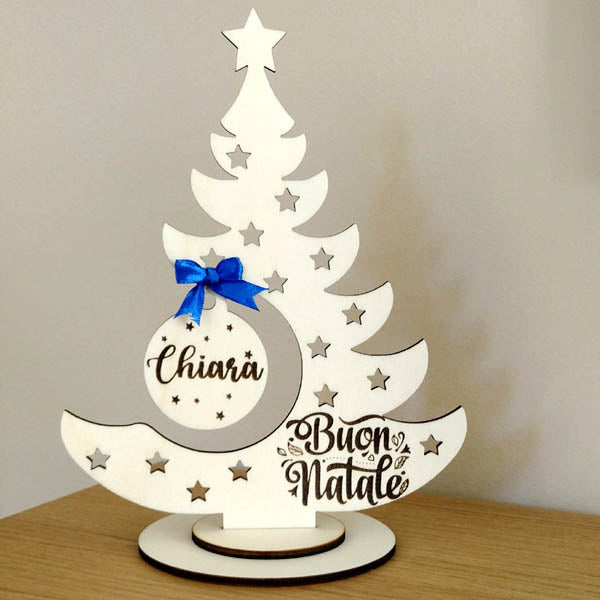 Albero di Natale in legno personalizzato con nome