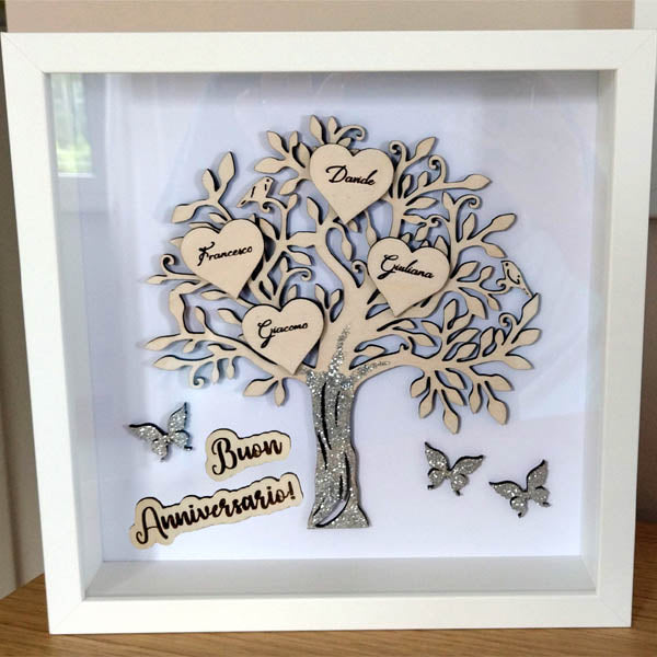 Albero della vita personalizzato con nomi regalo anniversario di matrimonio