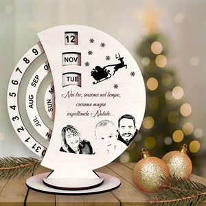 Calendario perpetuo personalizzato in legno regalo Natale Famiglia