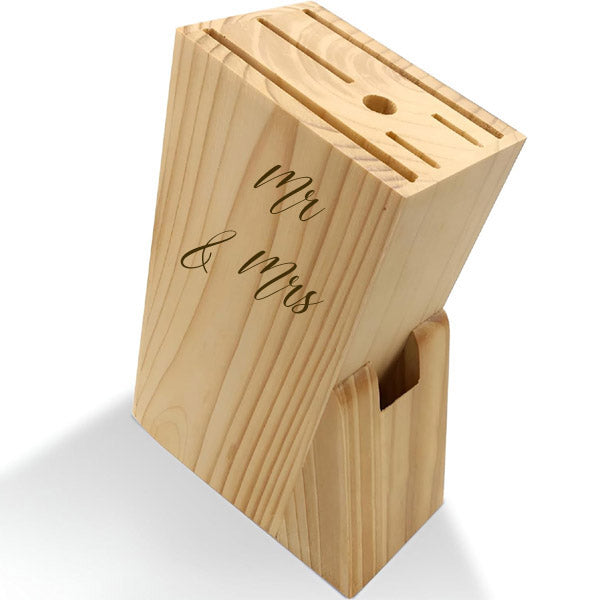 Ceppo coltelli in legno regalo personalizzato