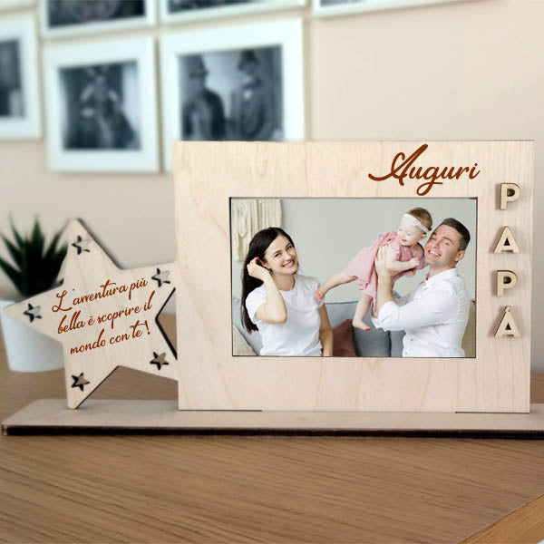 Cornice personalizzata in legno per regalo papà