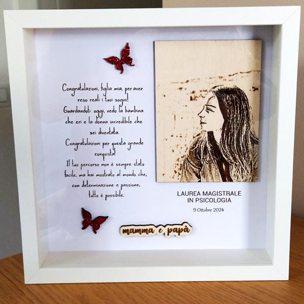 Cornice In Legno Personalizzata Con Dedica - Idea Regalo Per La Mamma - Foto 3