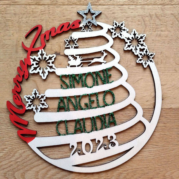 Fuori Porta Natale maxi in legno personalizzato con nomi