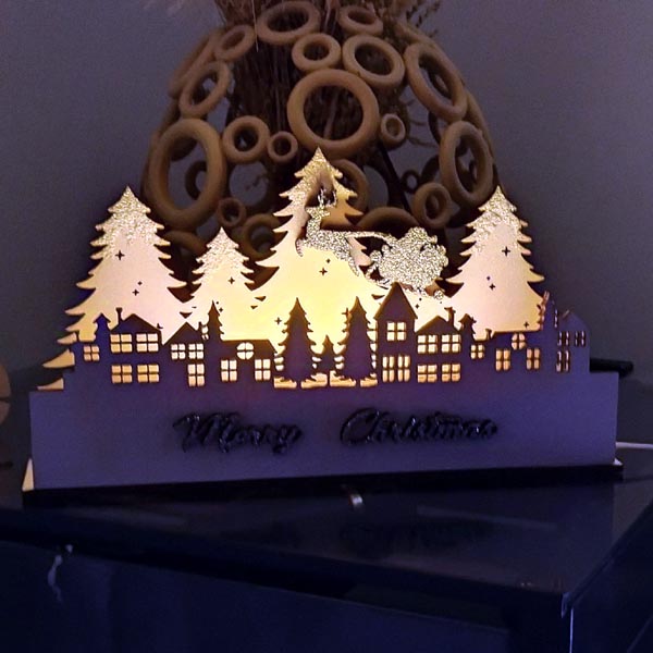 Lampada in legno personalizzata regalo di Natale