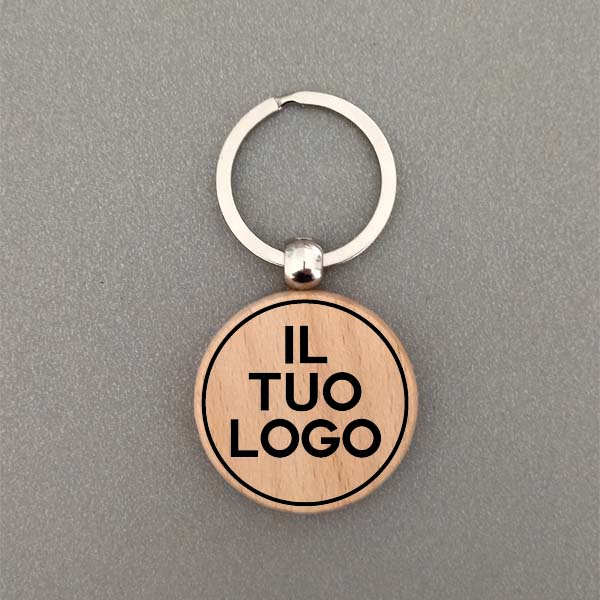 Portachiavi in legno con logo per regalo aziendale