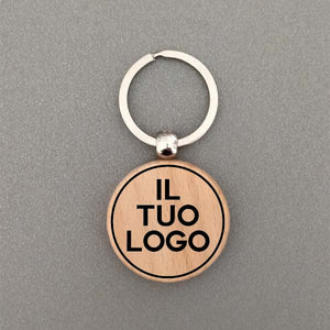 Portachiavi in legno con logo per regalo aziendale