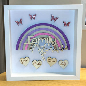 Cornice in legno personalizzata con arcobaleno regalo famiglia