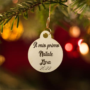 Pallina per Natale in legno con nome