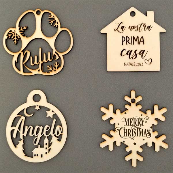 Decorazioni in legno personalizzate per Natale