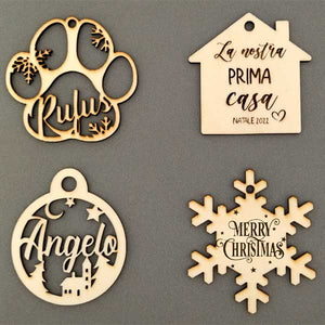 Decorazioni in legno personalizzate per Natale