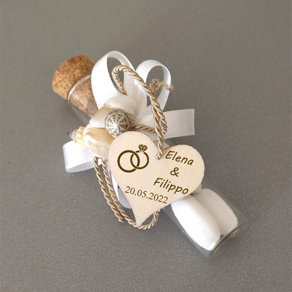 Tag in legno personalizzato bomboniera per matrimonio