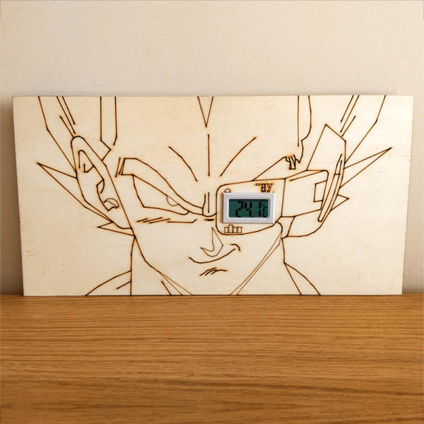 Termometro digitale in legno Vegeta Dragon Ball regalo fan